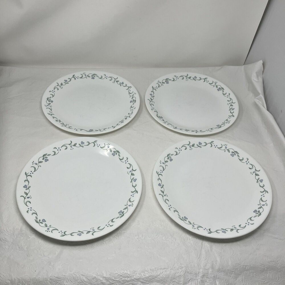 Corelle Country Cottage Dinner Plates 10.25 inch floral trim Set of 4
